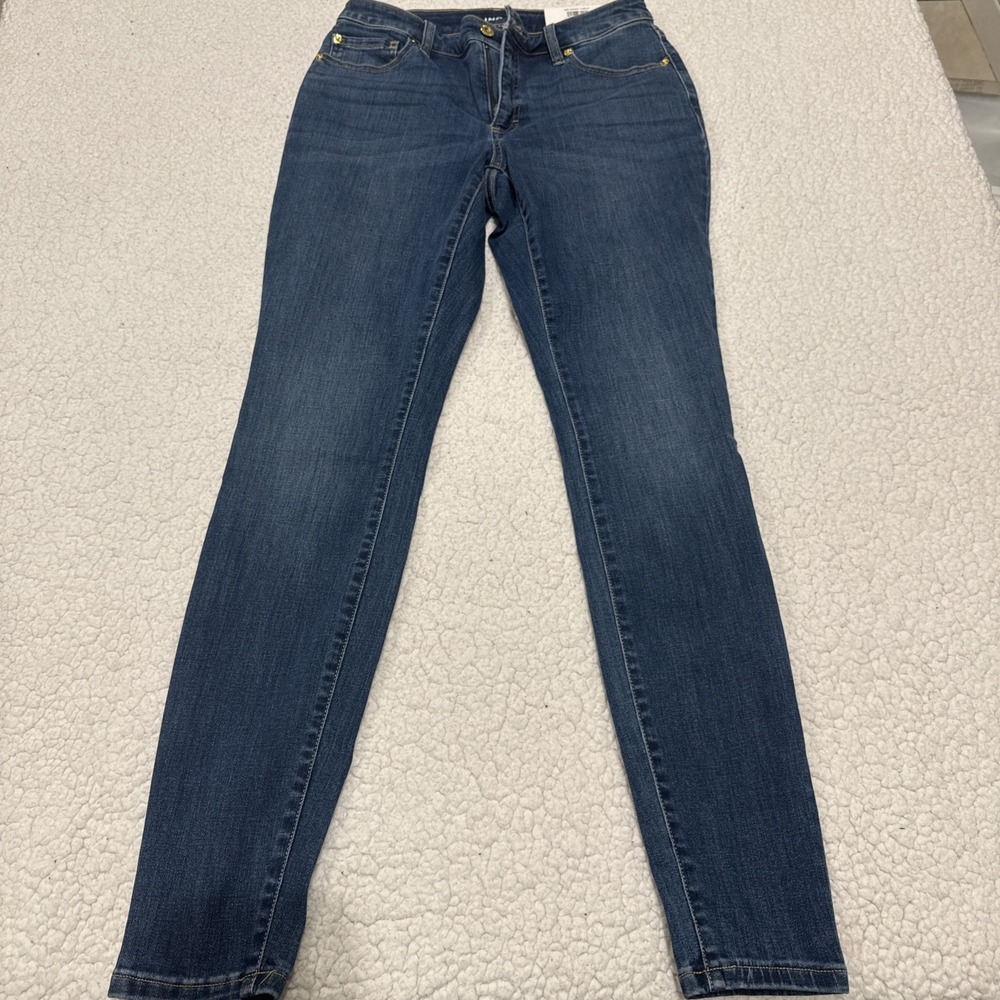 INC Denim High Rise Skinny Jeans Womens 6 Stretch Casual Classic Dark Indigo NWT